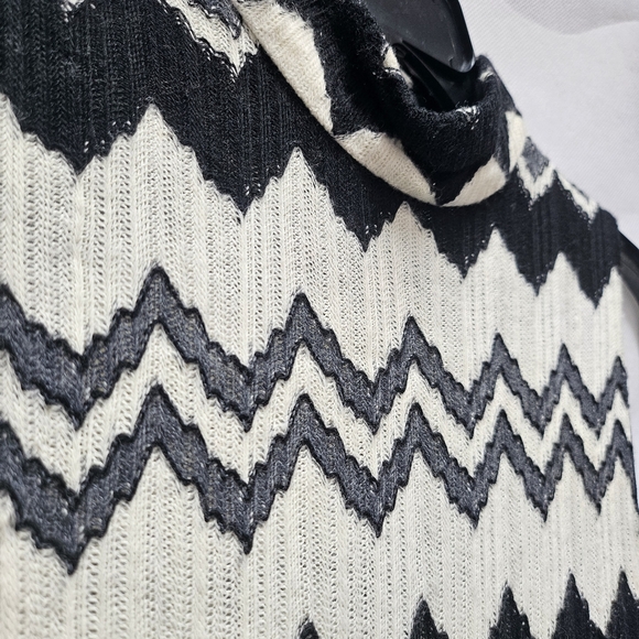 Vintage 60's Or 70's Chevron Black Cream Knit Sleeveless Maxi Dress Size S ?? - Picture 4 of 7